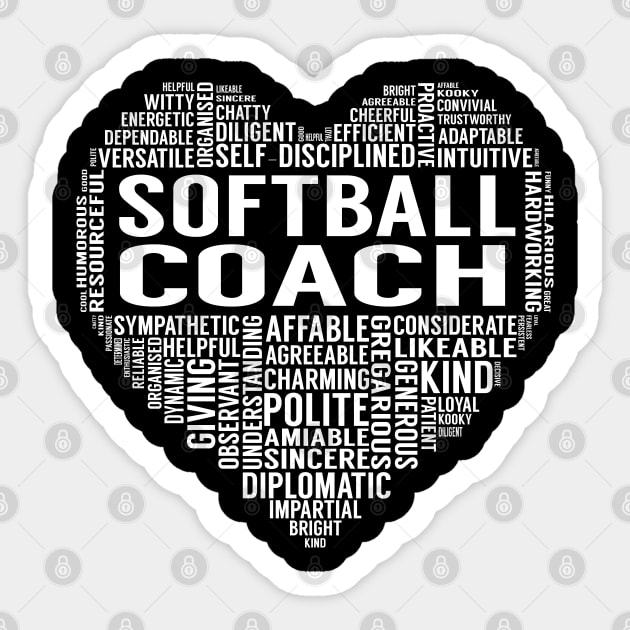 Softball Coach Heart Sticker by LotusTee